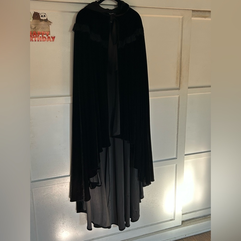 Chic Black Velvet High-Low Dress